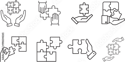 Puzzle Solutions: A collection of hands interacting with puzzle pieces, symbolizing problem-solving, teamwork, and finding solutions.png