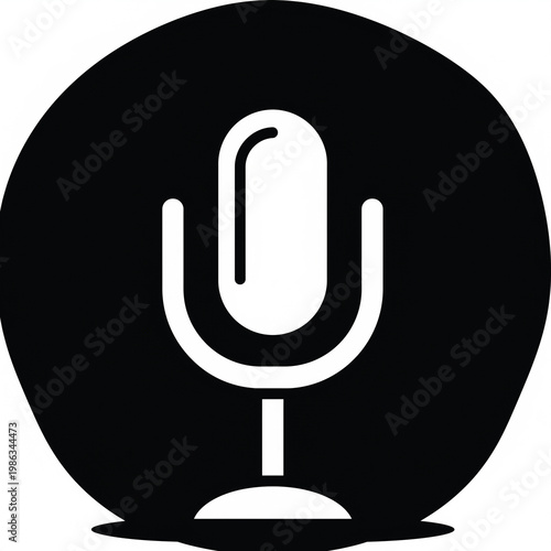 Classic Microphone Icon for Audio Recording and Voice Communication Applications. Perfect for Podcasting, Broadcasting, and Digital Media Projects