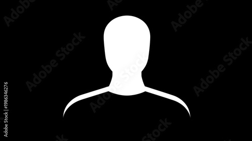 Generic white silhouette of an anonymous user profile icon or avatar against a dark black background. Placeholder illustration.