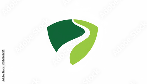 Play button icon with green and lime triangular shapes for video streaming and media playback featuring triangle, start, entertainment with cinema
