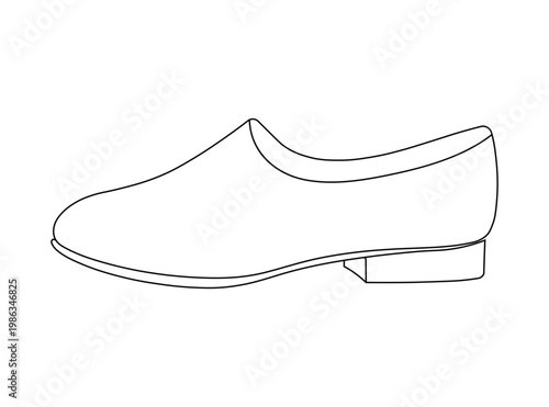 Elegant single line drawing of a classic men's dress shoe