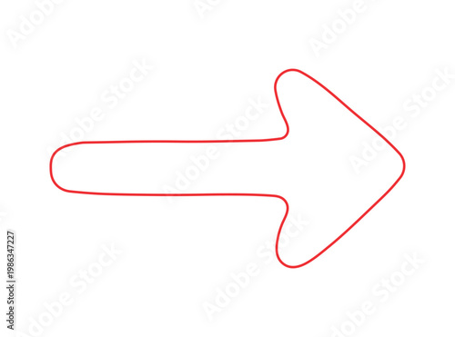 Bold red arrow pointing right drawn with continuous line
