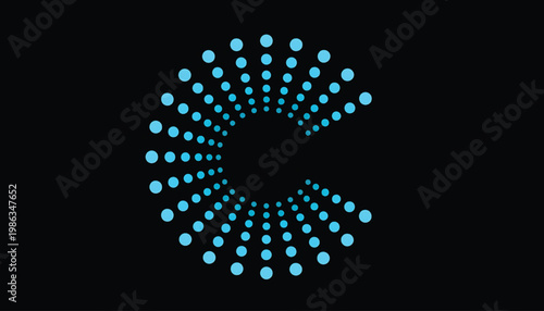 Glitter dots icon forming a snowflake burst pattern on a black background for winter seasonal design