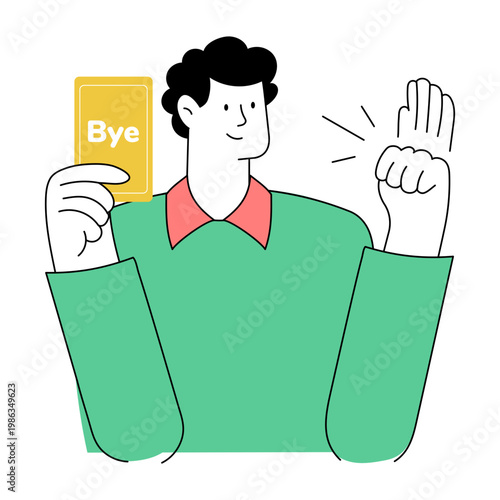 A flat style illustration depicting words card