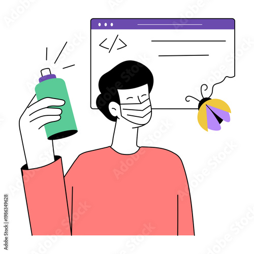 A drawing style illustration representing removing bug