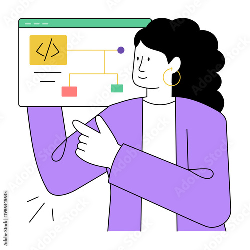 A drawing style illustration representing algorithm