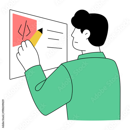 A drawing style illustration representing programmer