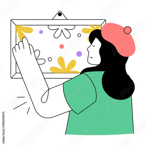 A drawing style illustration representing artist