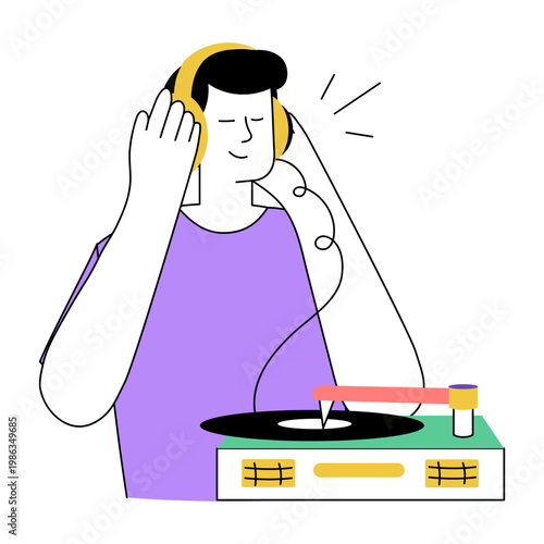 A drawing style illustration representing music composition