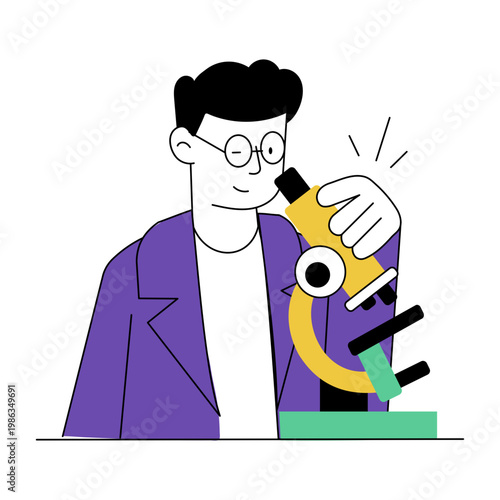 A doodle style illustration showing scientific research