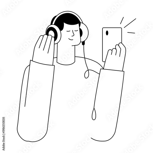 A drawing style illustration representing listening