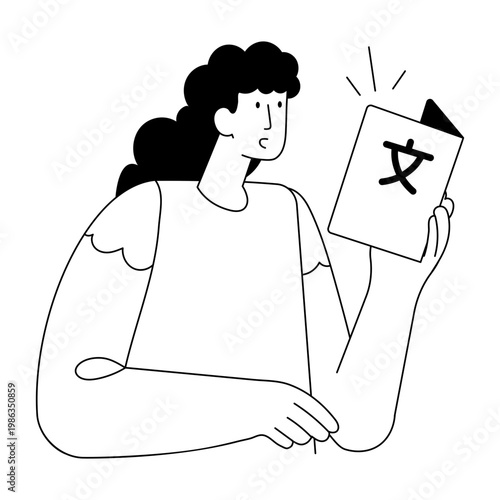 A doodle style illustration showing language book