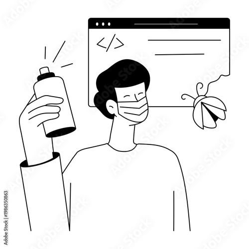 A drawing style illustration representing removing bug