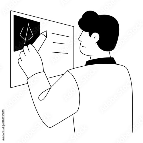 A drawing style illustration representing programmer