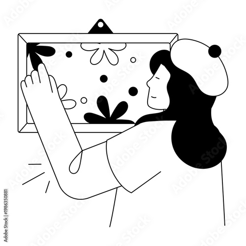 A drawing style illustration representing artist