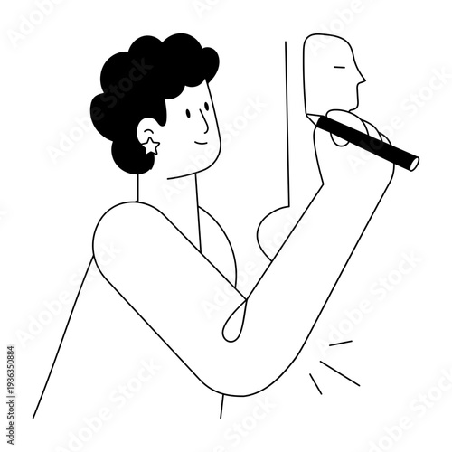 A flat style illustration depicting concept sketching