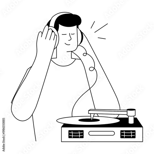 A drawing style illustration representing music composition