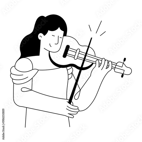 A flat style illustration depicting music practice