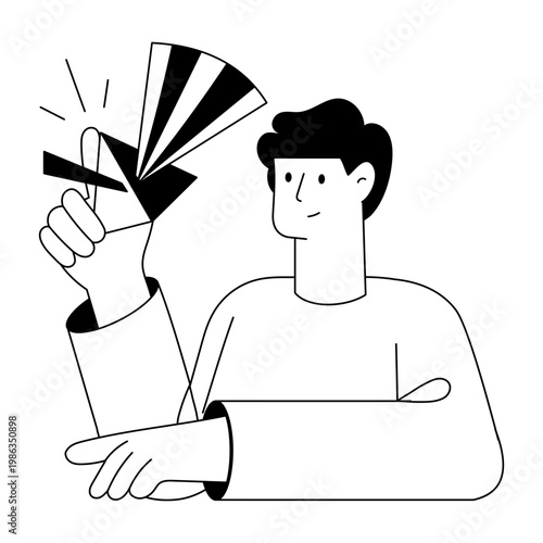 A doodle style illustration showing light experiment