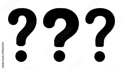 Question mark icon set with solid black color and white background featuring help, support, information with frequently asked questions and uncertainty