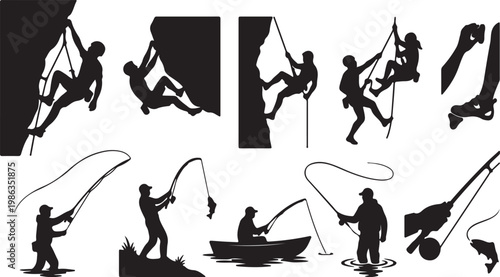 silhouettes set of holidays programs