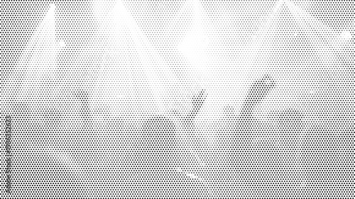 Abstract halftone texture overlay in black and white for retro futurism background