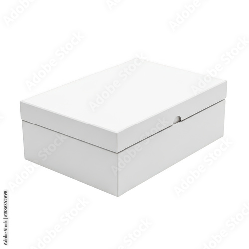 A simple rectangular white storage box with a removable lid designed for organizing small items