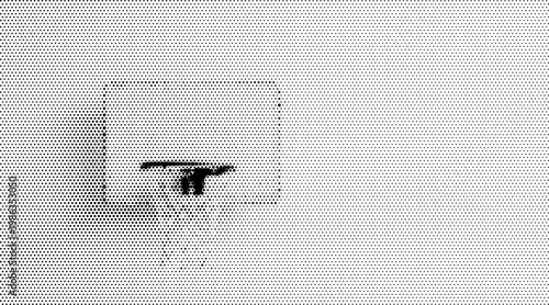 Abstract halftone vector texture overlay with minimalist basketball design in black and white