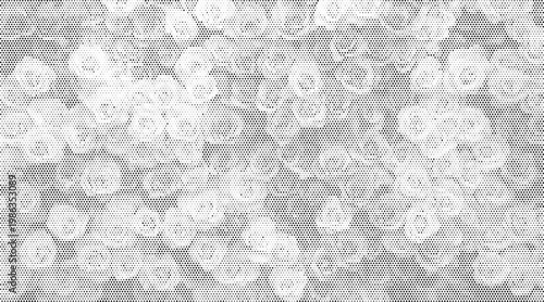 Abstract halftone vector texture overlay with retro circular pattern background