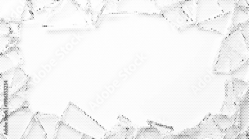 Halftone abstract grunge texture background in black and white vector overlay