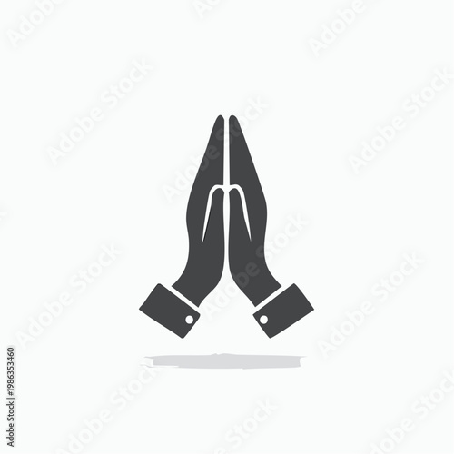 Hands in Prayer Icon Design, Spiritual Expression, Devotion, and Meditation