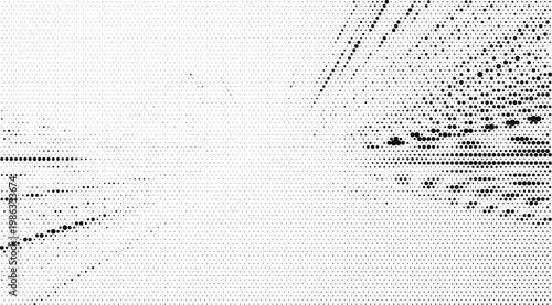 Halftone vector texture overlay with abstract dotted burst background