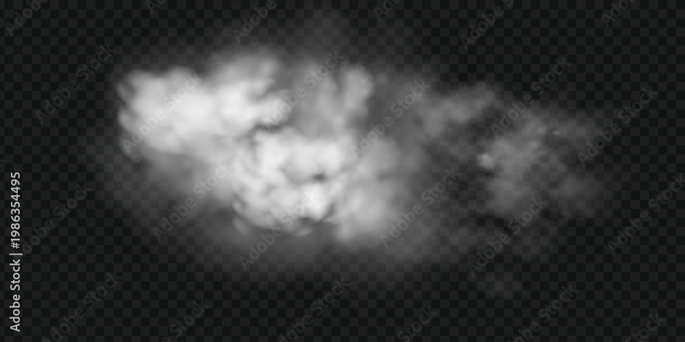 Fototapeta premium Dark smoky cloud background with foggy road and eerie horror atmosphere.