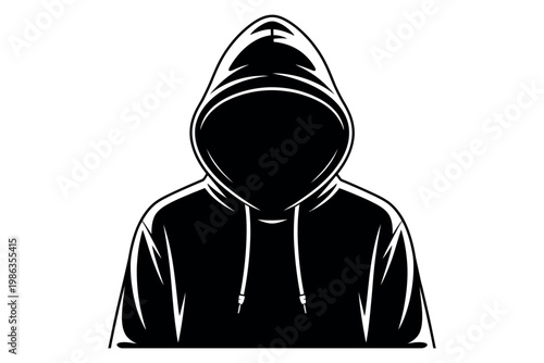 A person wearing a black hoodie with their face hidden in the shadows.