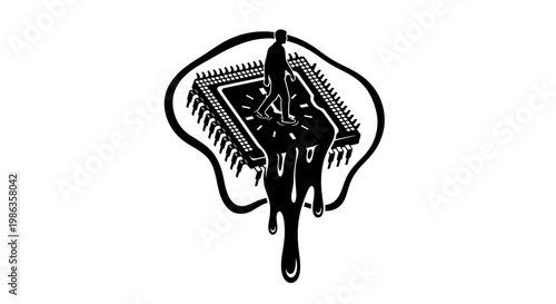 A black and white illustration of a jellyfish.