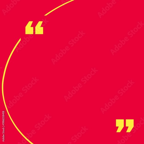 Modern red yellow quote template- bold social media post background with circular border. 