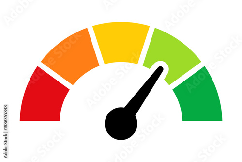 Credit score icon. Performance. Rating. Credit report. Vector icon isolated on white background.