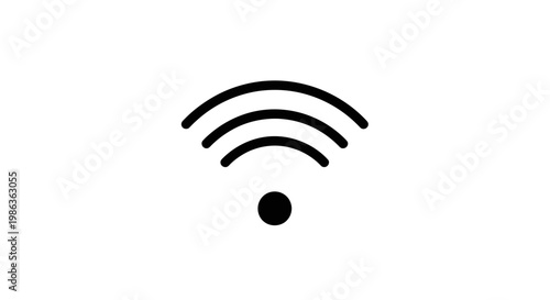 Minimalist Solid Wifi Signal Icon with Two Arcs Representing Wireless Internet Connection on Isolated White Background