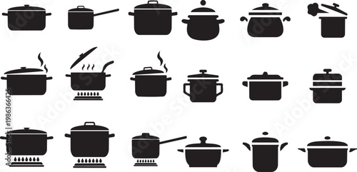 Kitchen Utensils Silhouettes: A curated assortment of kitchen utensils and cookware silhouettes perfect for illustrating cooking concepts and culinary projects.