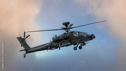 Military attack helicopter. Tank buster. Modern warfare.