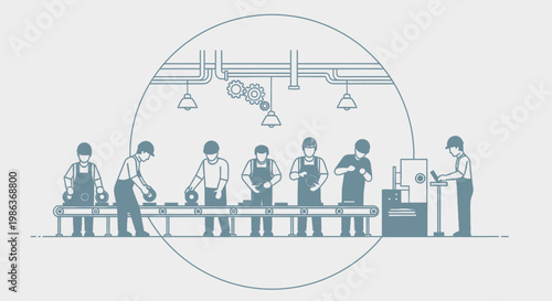 People working in a factory setting.