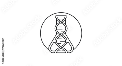 DNA double helix genetic structure icon.