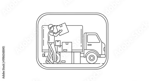 A man moving boxes from a truck.