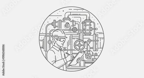 Industrial worker in a factory setting.