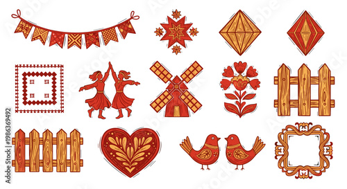 Collection of festive christmas decorations and ornaments