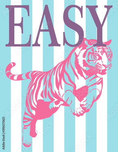Quadro su tela Easy Tiger svg, Tiger Mascot svg
