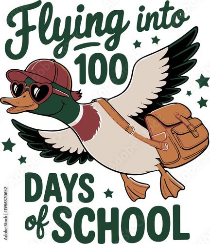 100 Days of School svg, Flying into 100 Days svg