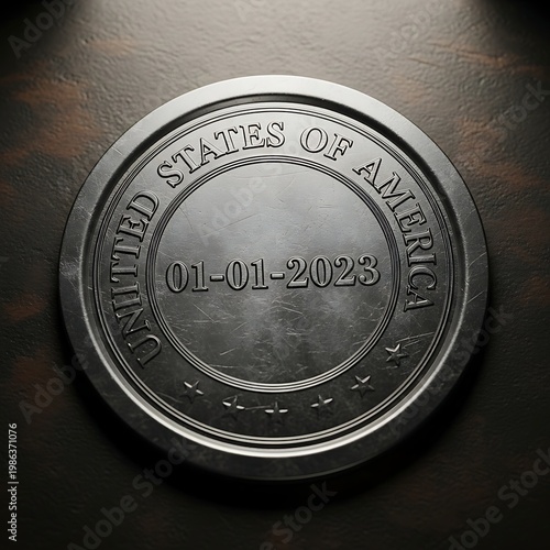 United states of america coin with date 01-01-2023, legal tender