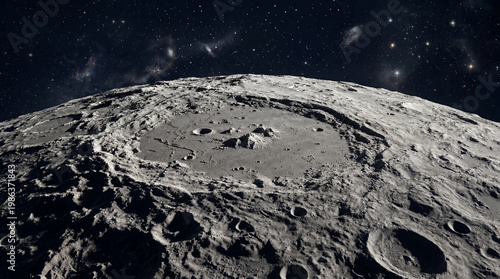 Planeta Terra e Lua no espaço com arte digital gerada por inteligência artificial