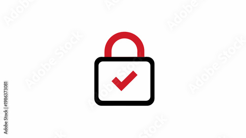 Secure Padlock with Checkmark Icon Symbolizing Verified Access and Successful Protection Plan